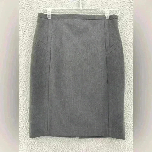 Express Skirt Womens Gray Pencil Mini Stretch Paneled Straight Career Office - Picture 1 of 7